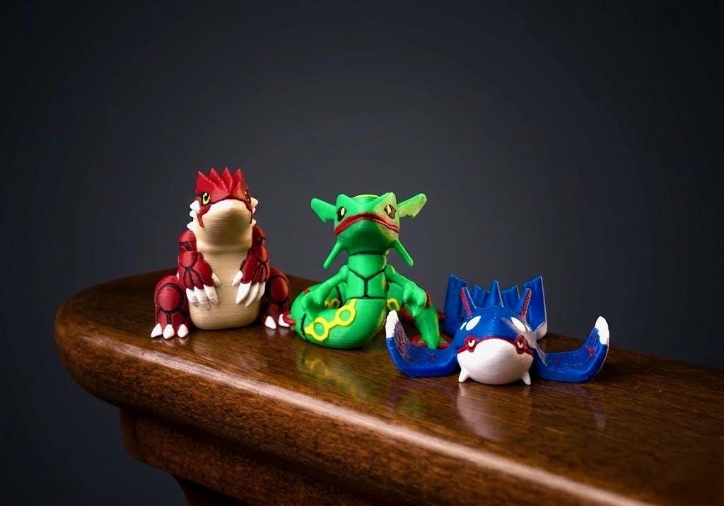 3-Pack Mini Legendary Weather Trio Collectibles - Rayquaza, Groudon, Kyogre -  3D Printed Miniatures