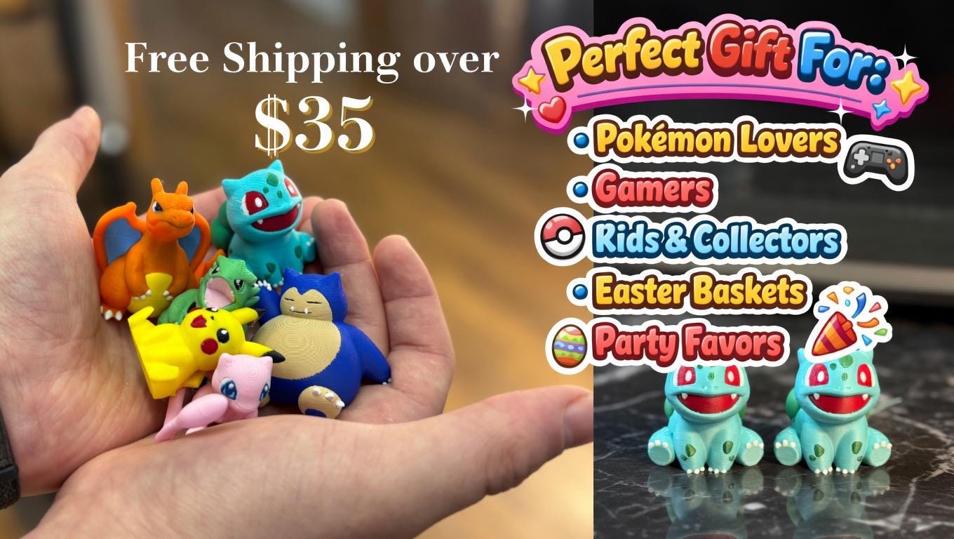 3D Printed Mini Pocket Monster Figurines – Legendary & Retro Creature Collectibles | Gamer Desk Decor | Pick Your Favorites