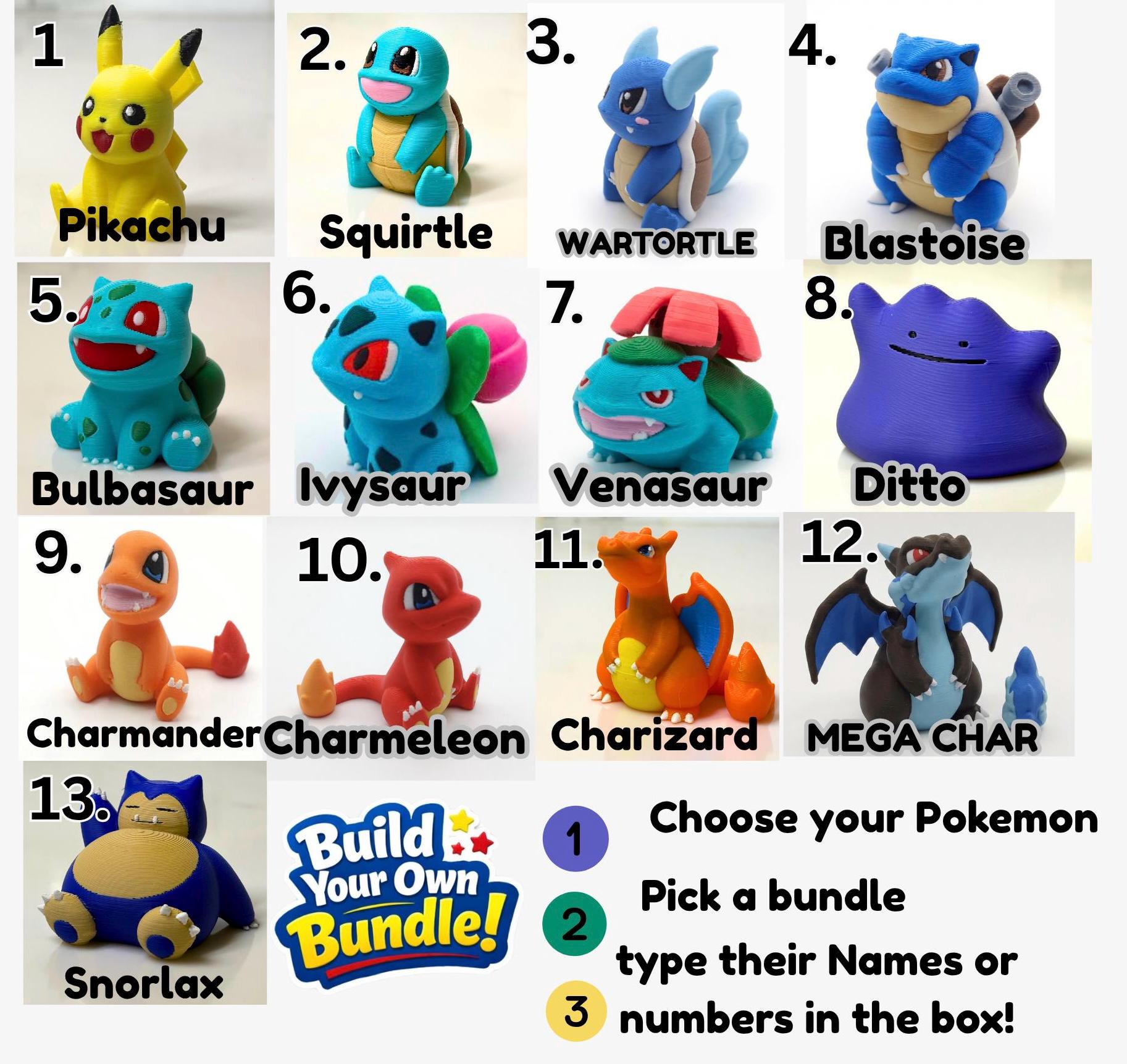 3D Printed Mini Pocket Monster Figurines – Legendary & Retro Creature Collectibles | Gamer Desk Decor | Pick Your Favorites