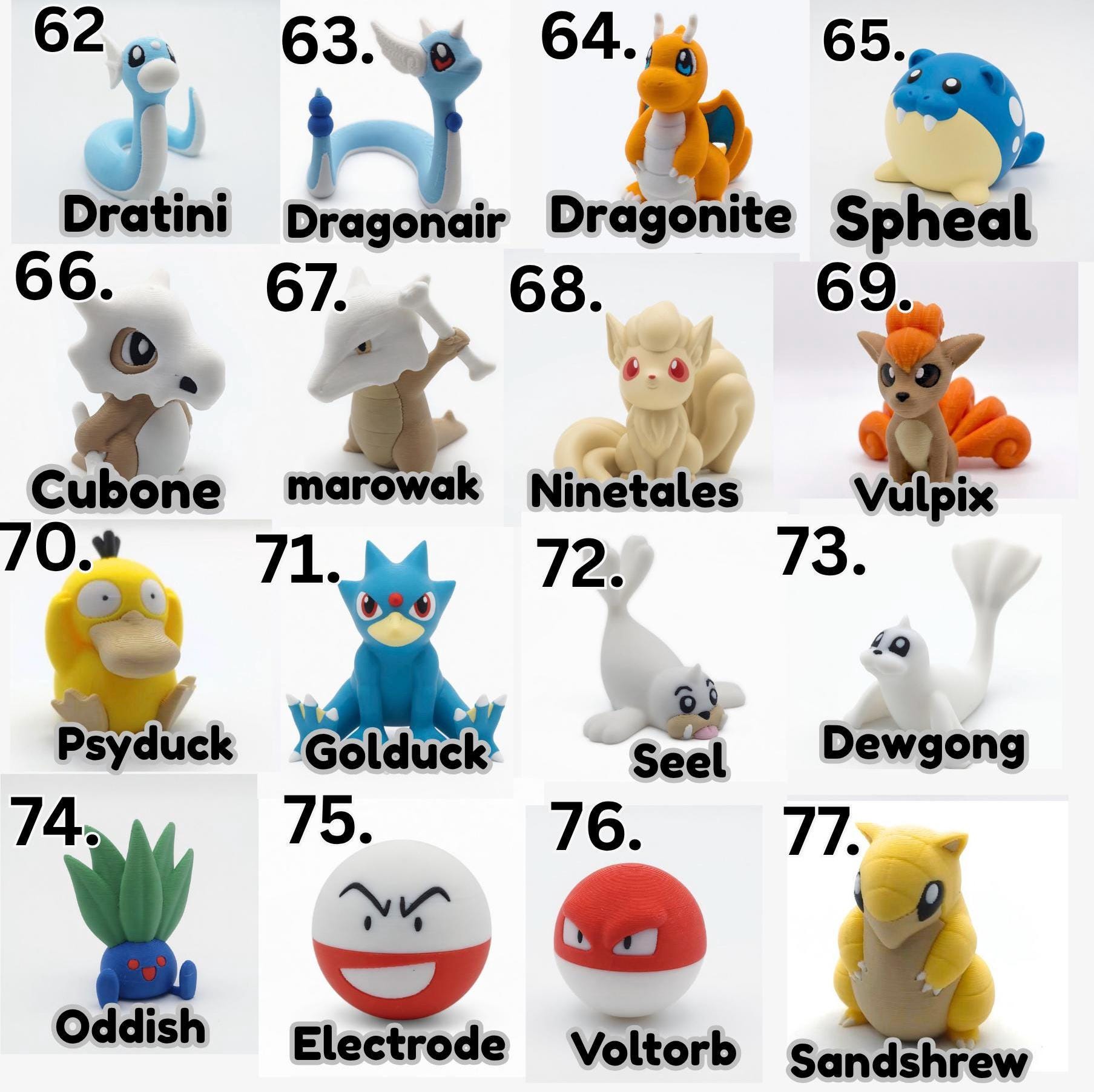 3D Printed Mini Pocket Monster Figurines – Legendary & Retro Creature Collectibles | Gamer Desk Decor | Pick Your Favorites