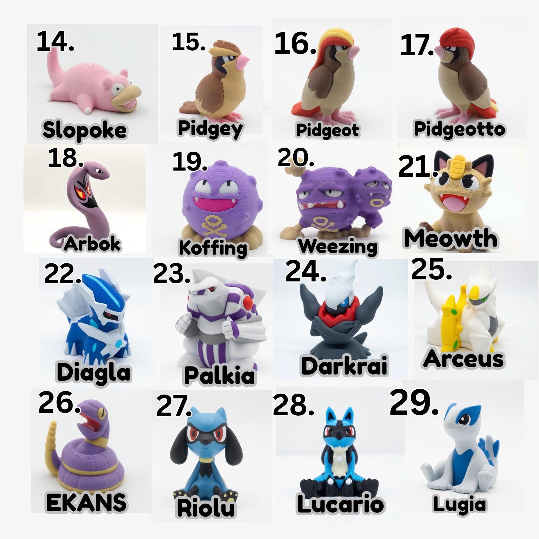 Paintable Poke Figures | Choose Your favorites | DIY Paintable 3D Printed Poke | Mini Poke Model Kit | Poke Gift | Unpainted