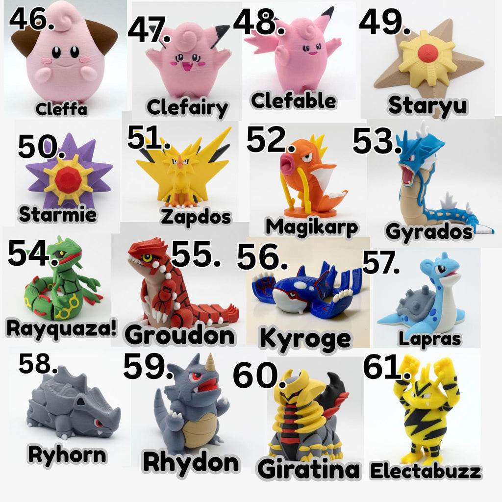 3D Printed Mini Pocket Monster Figurines – Legendary & Retro Creature Collectibles | Gamer Desk Decor | Pick Your Favorites