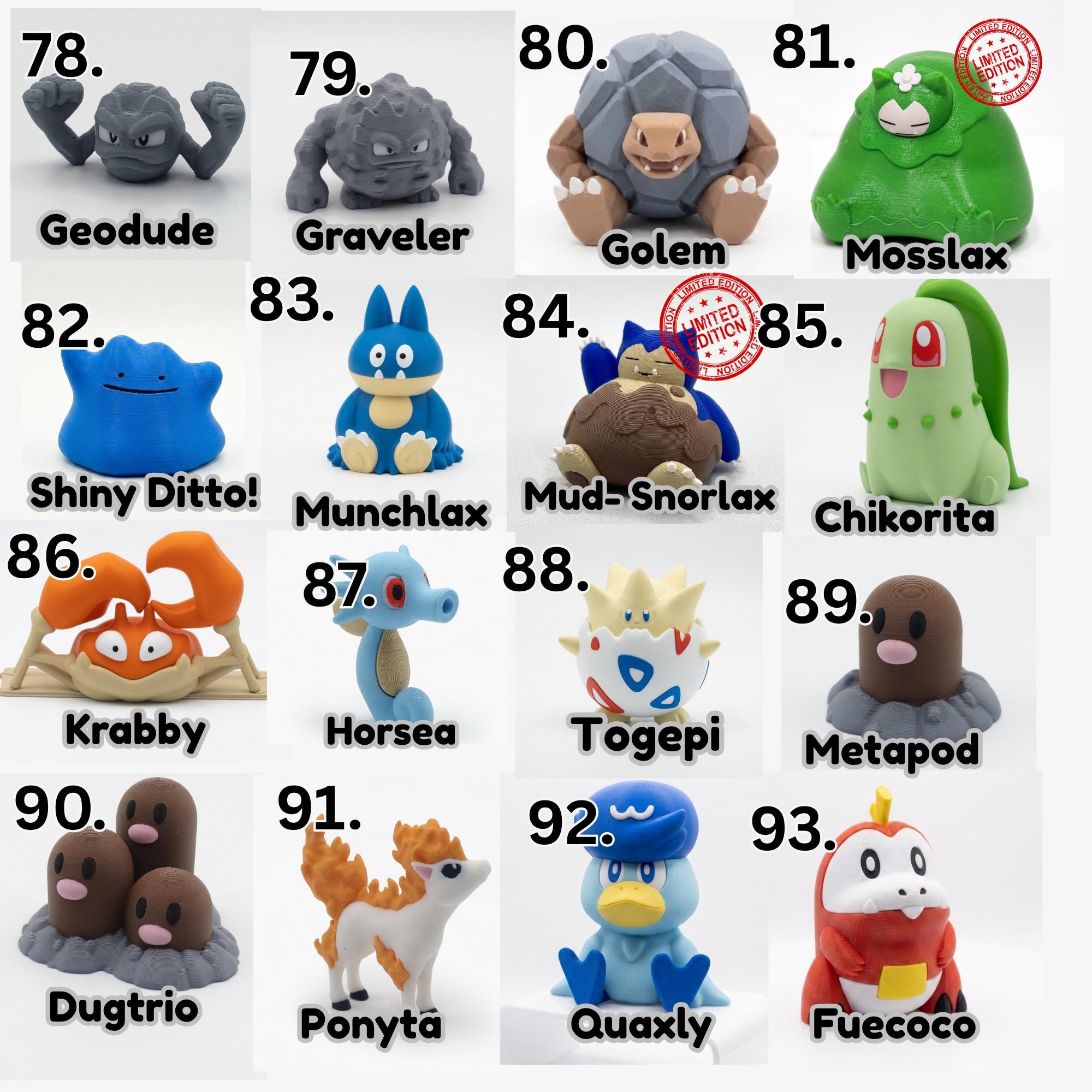 3D Printed Mini Pocket Monster Figurines – Legendary & Retro Creature Collectibles | Gamer Desk Decor | Pick Your Favorites