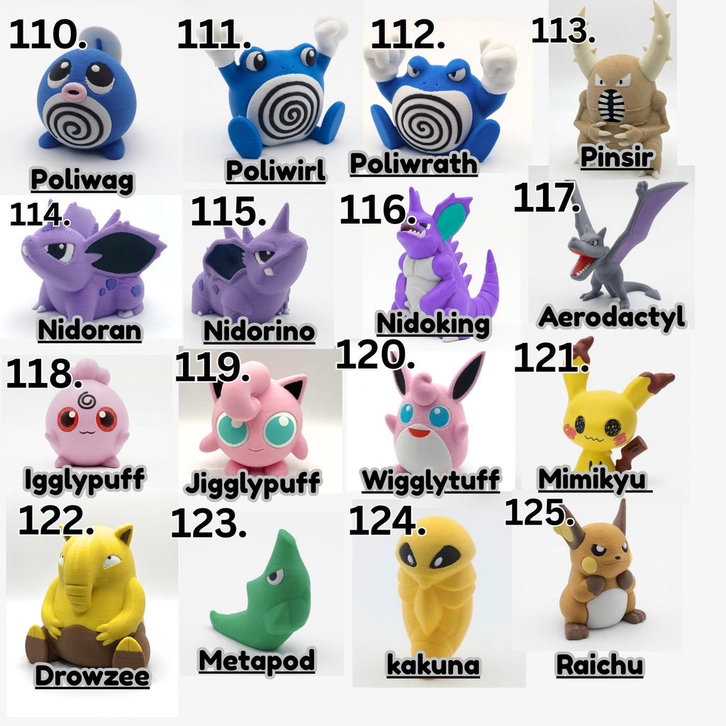 3D Printed Mini Pocket Monster Figurines – Legendary & Retro Creature Collectibles | Gamer Desk Decor | Pick Your Favorites