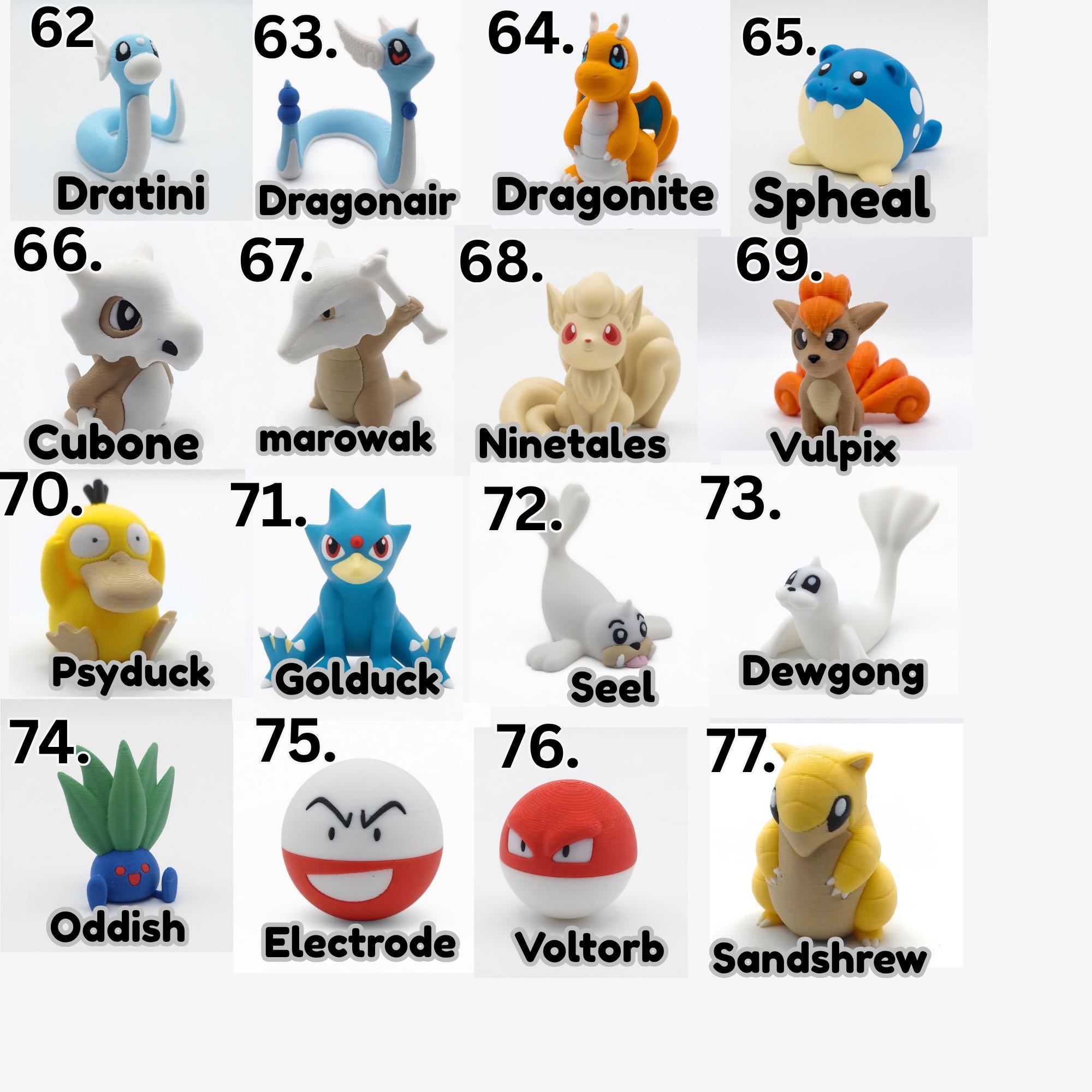 Paintable Poke Figures | Choose Your favorites | DIY Paintable 3D Printed Poke | Mini Poke Model Kit | Poke Gift | Unpainted